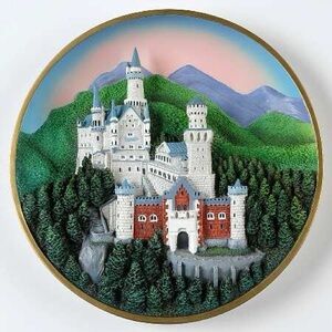Lenox Neuschwanstein Castle The Enchanted Towers Plate Collection 1995 3D